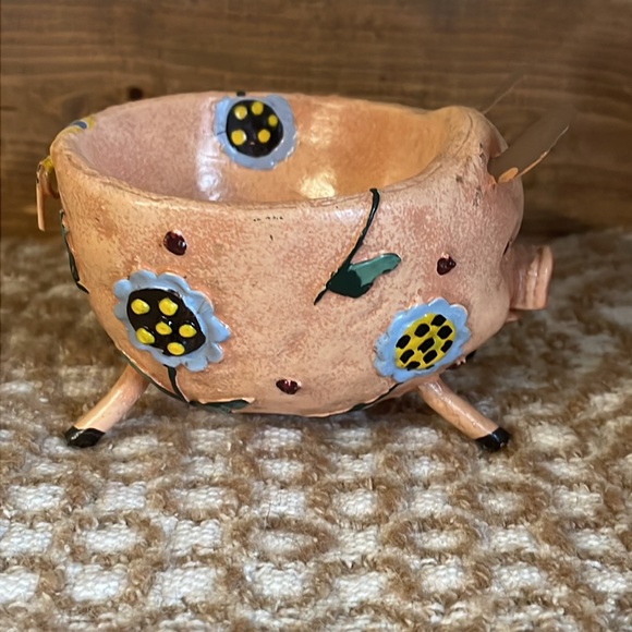 Pig trinket bowl/candle holder 4” - Picture 4 of 13